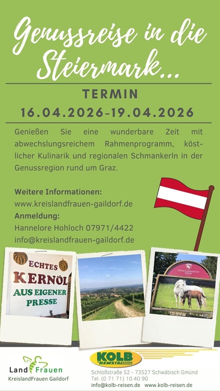 Genussreise Steiermark